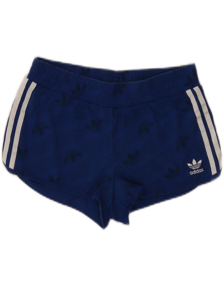 Γυναικείο γραφικό αθλητικό σορτς ADIDAS UK 8 Small Blue