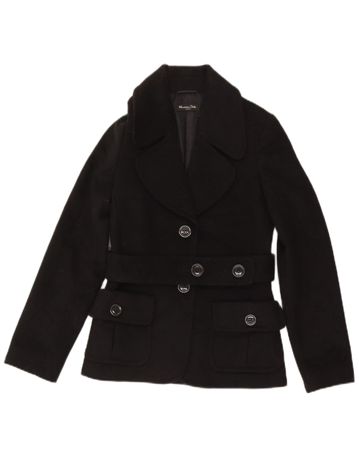 Massimo Dutti Γυναικείο μπουφάν σακάκι με 2 κουμπιά EU 36 XS μαύρο μαλλί