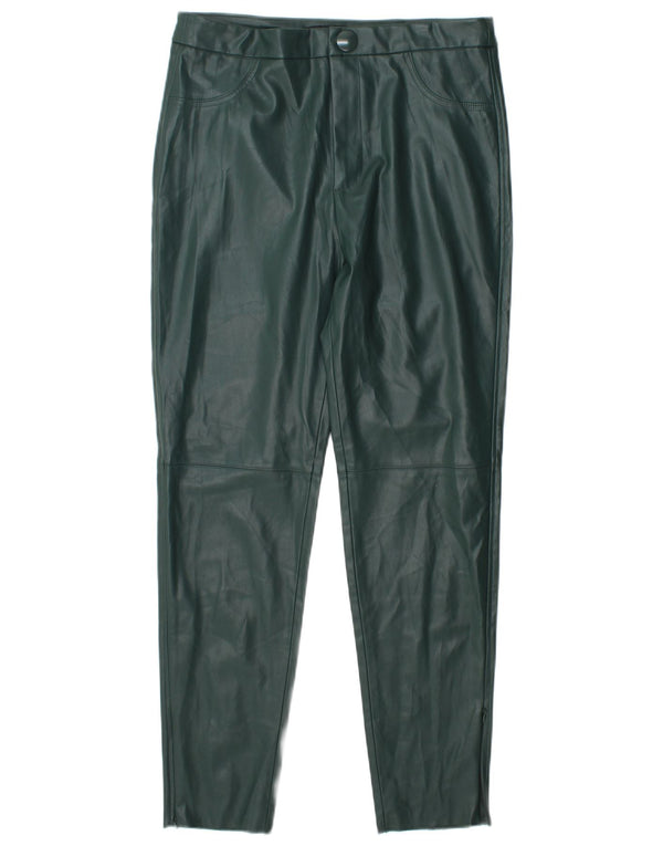 Zara Γυναικείο Παντελόνι Ψηλόμεσο Skinny Faux Leather Larg W30 L28 Green