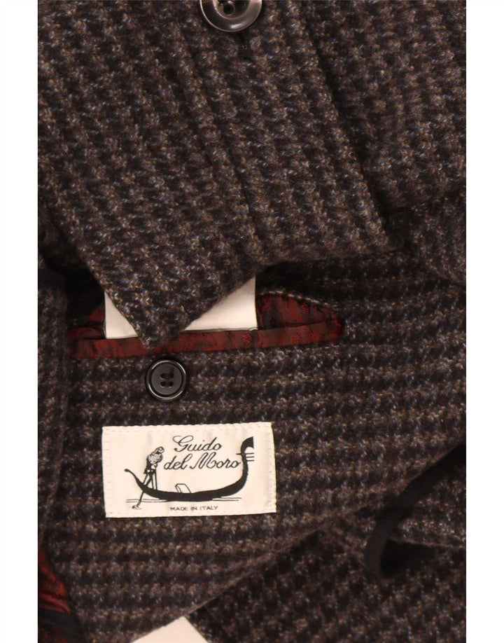 Vintage Ανδρικό παλτό μπιζελιού IT 54 XL Γκρι μαλλί Houndstooth
