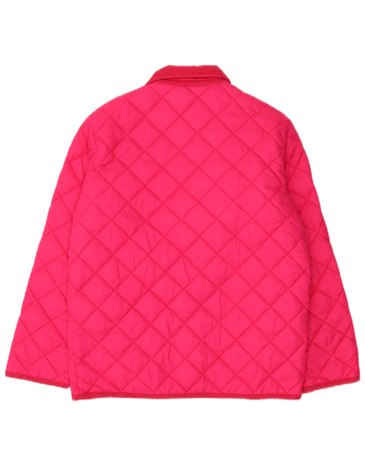 BENETTON Girls Quilted Jacket 11-12 Years XL Pink Polyamide