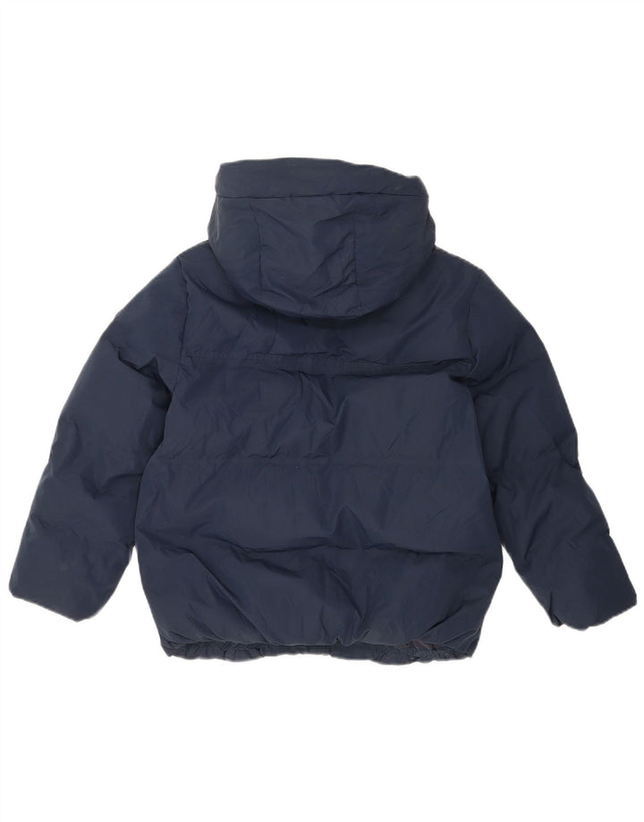 Zara Girls Hooded Jacket με επένδυση 8-9 Years Navy Blue Polyester