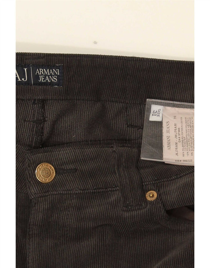 Armani Γυναικείο ίσιο κοτλέ παντελόνι W31 L34 Γκρι Πολυεστέρας