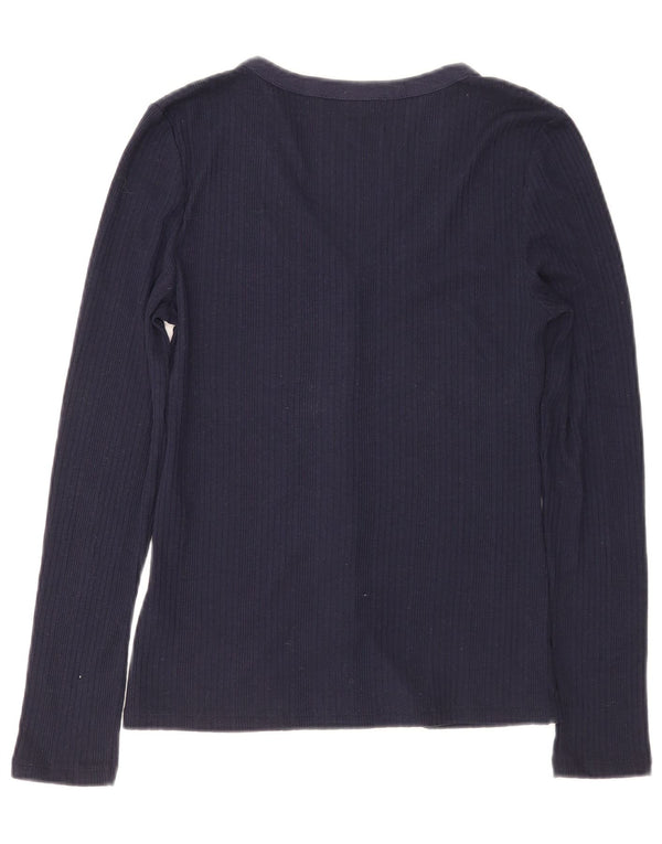 Marks & Spencer Γυναικεία Μπλούζα Μπλούζα UK 8 Small Navy Blue Polyester