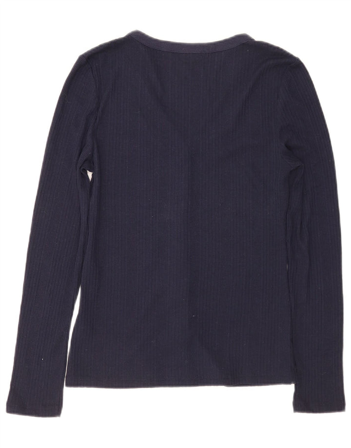 Marks & Spencer Γυναικεία Μπλούζα Μπλούζα UK 8 Small Navy Blue Polyester