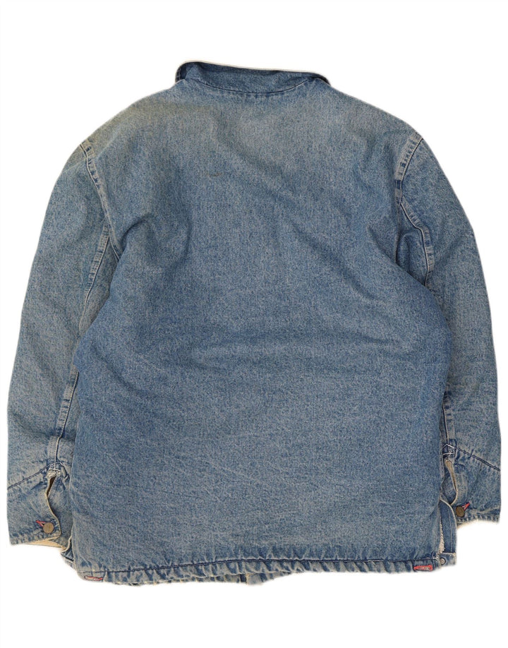 Outsider Mens Sherpa Τζιν Μπουφάν UK 40 Large Blue Cotton