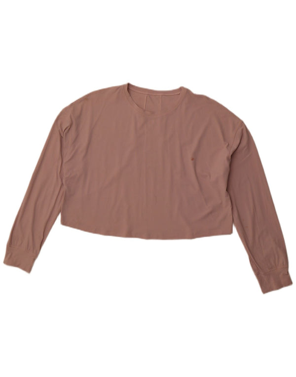 Γυναικείο μακρυμάνικο LULULEMON Loose Fit Crop Top UK 14 Medium Pink