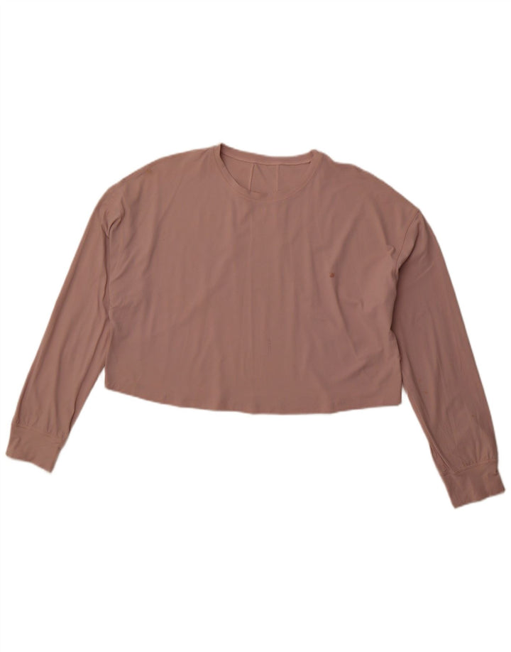 Γυναικείο μακρυμάνικο LULULEMON Loose Fit Crop Top UK 14 Medium Pink