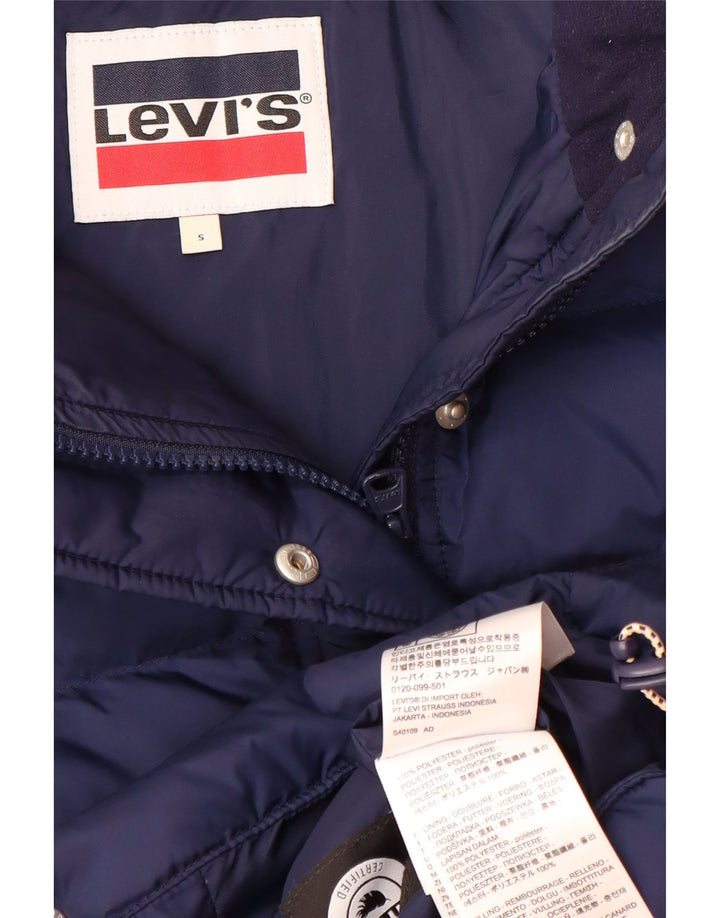 LEVI'S Γυναικείο μπουφάν με κουκούλα μεγάλου μεγέθους UK 10 Small Navy Blue