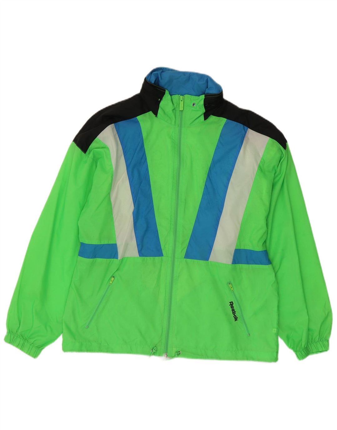 Reebok Ανδρικό μπουφάν βροχής UK 38 Medium Green Colorblock Nylon