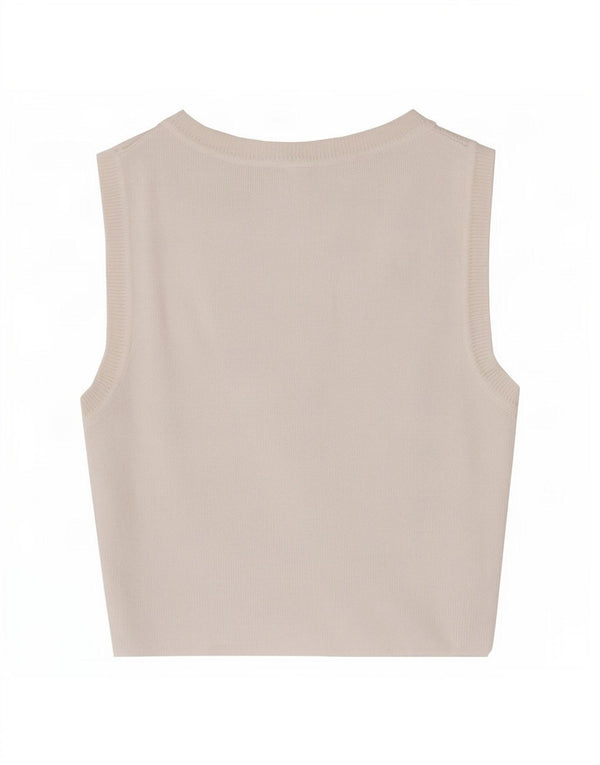 Zara Γυναικείο Crop Vest Top UK 12 Medium White Viscose