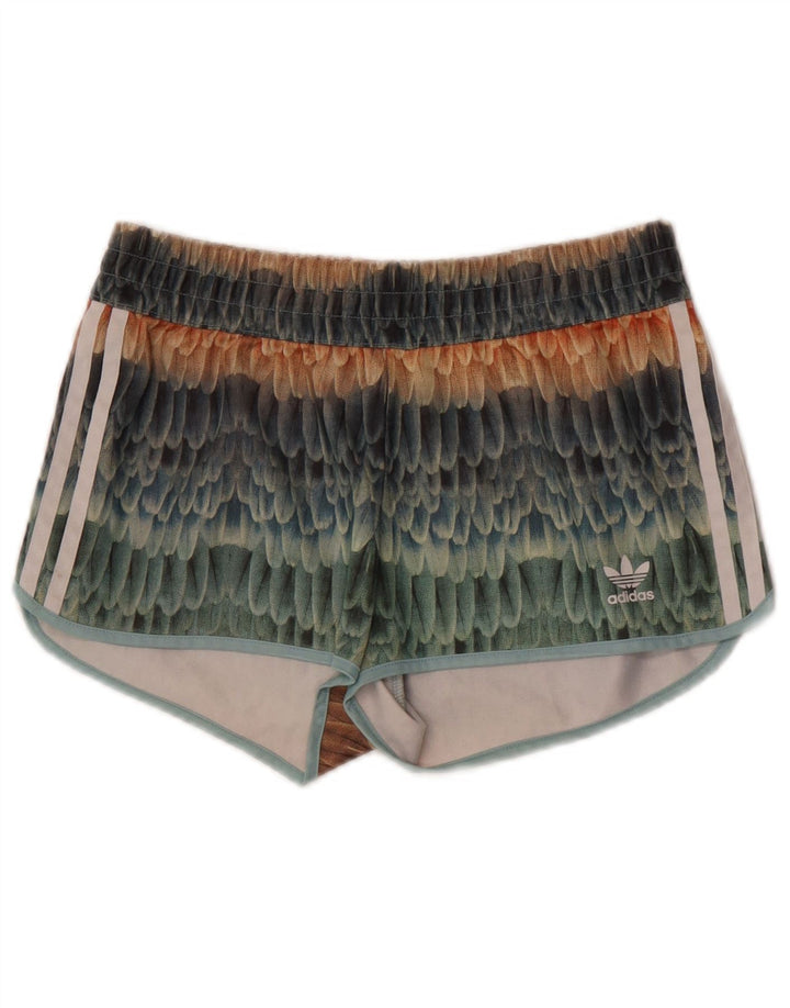 Adidas Γυναικεία αφηρημένα σχέδια σορτς UK 8 Small πολύχρωμα