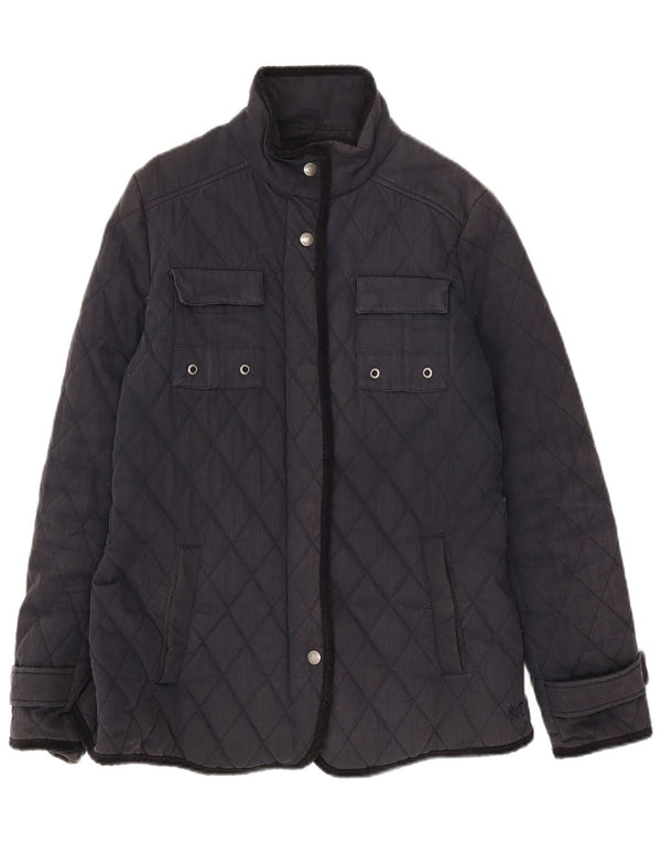Crew Clothing Γυναικείο καπιτονέ μπουφάν UK 12 Medium Navy Blue Cotton