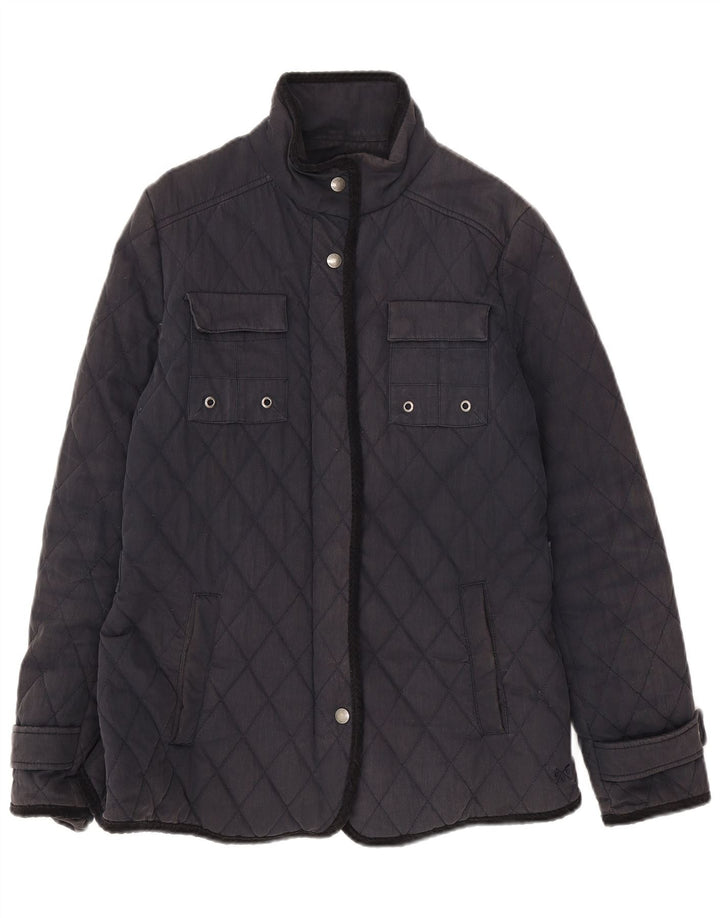 Crew Clothing Γυναικείο καπιτονέ μπουφάν UK 12 Medium Navy Blue Cotton