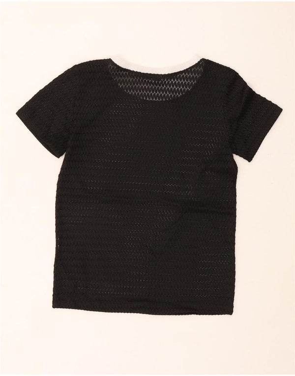 Zara Womens See Through T-Shirt Top UK 10 Small Black
