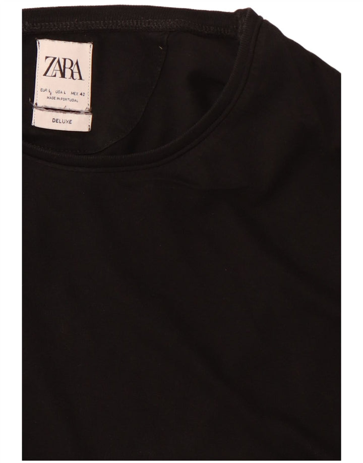 Zara Ανδρικό T-Shirt Top Large Μαύρο