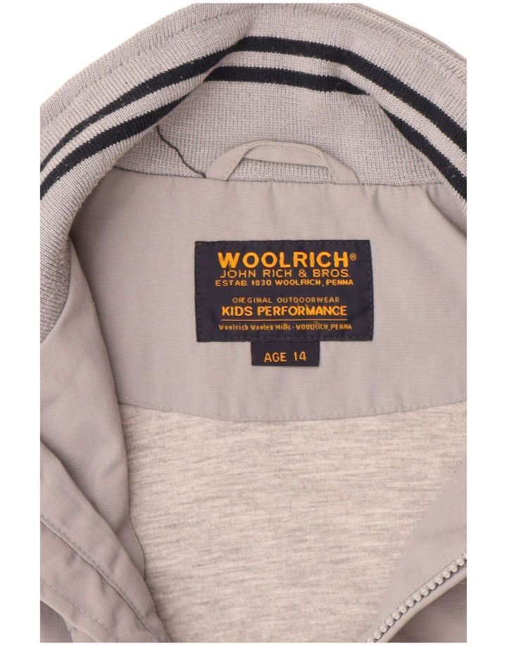WOOLRICH Boys Bomber Jacket 13-14 Years Grey Nylon