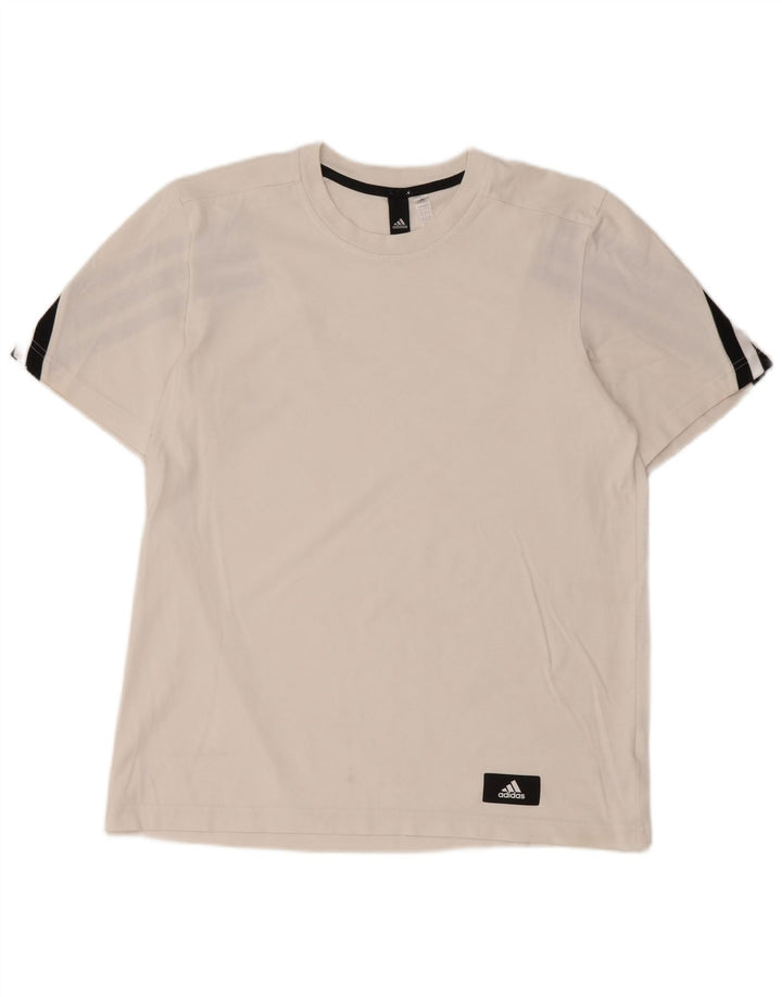 Ανδρικό T-Shirt Adidas Τοπ μεσαίο λευκό βαμβακερό
