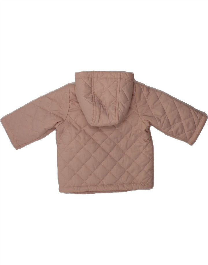 BENETTON Baby Girls Hooded Quilted Jacket 3-6 Months Pink Polyester Vintage Benetton and Second-Hand Benetton from Messina Hembry 