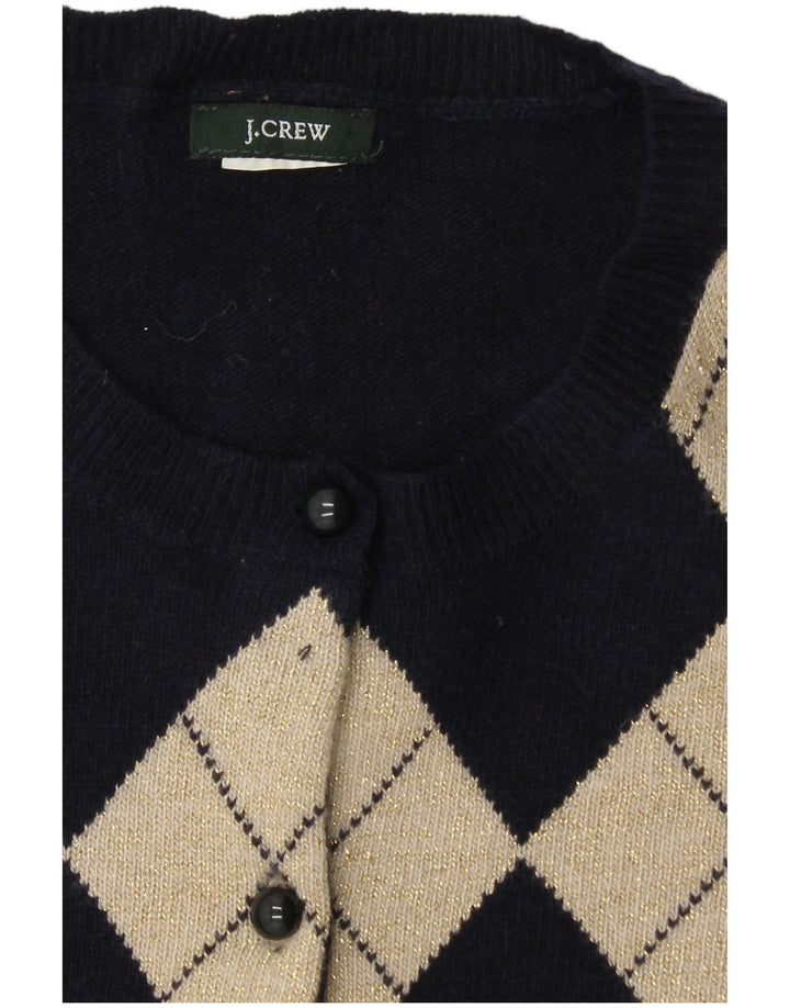 J. CREW Ανδρική ζακέτα πουλόβερ UK 6 XS Navy Blue Argyle/Diamond