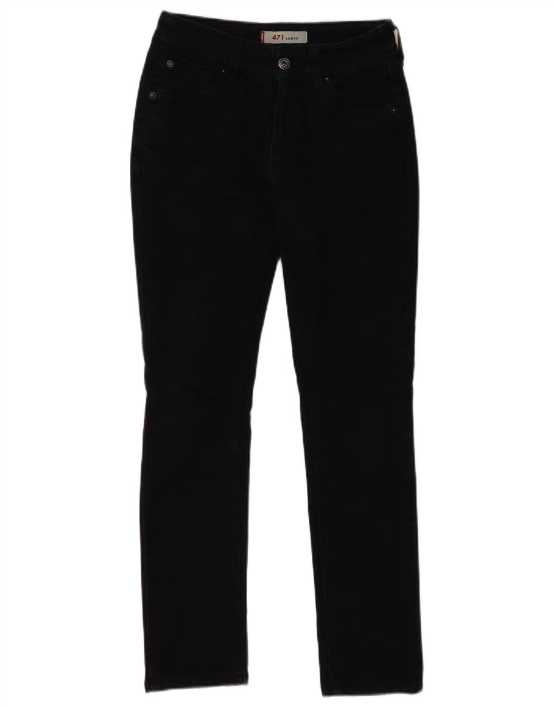 Γυναικείο Levi's 471 Slim Jeans W26 L28 Μαύρο βαμβακερό