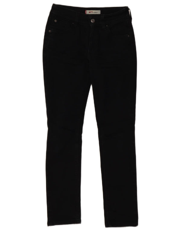 Γυναικείο Levi's 471 Slim Jeans W26 L28 Μαύρο βαμβακερό