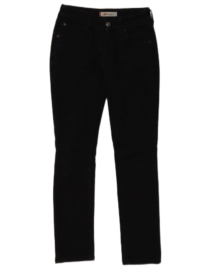 Γυναικείο Levi's 471 Slim Jeans W26 L28 Μαύρο βαμβακερό
