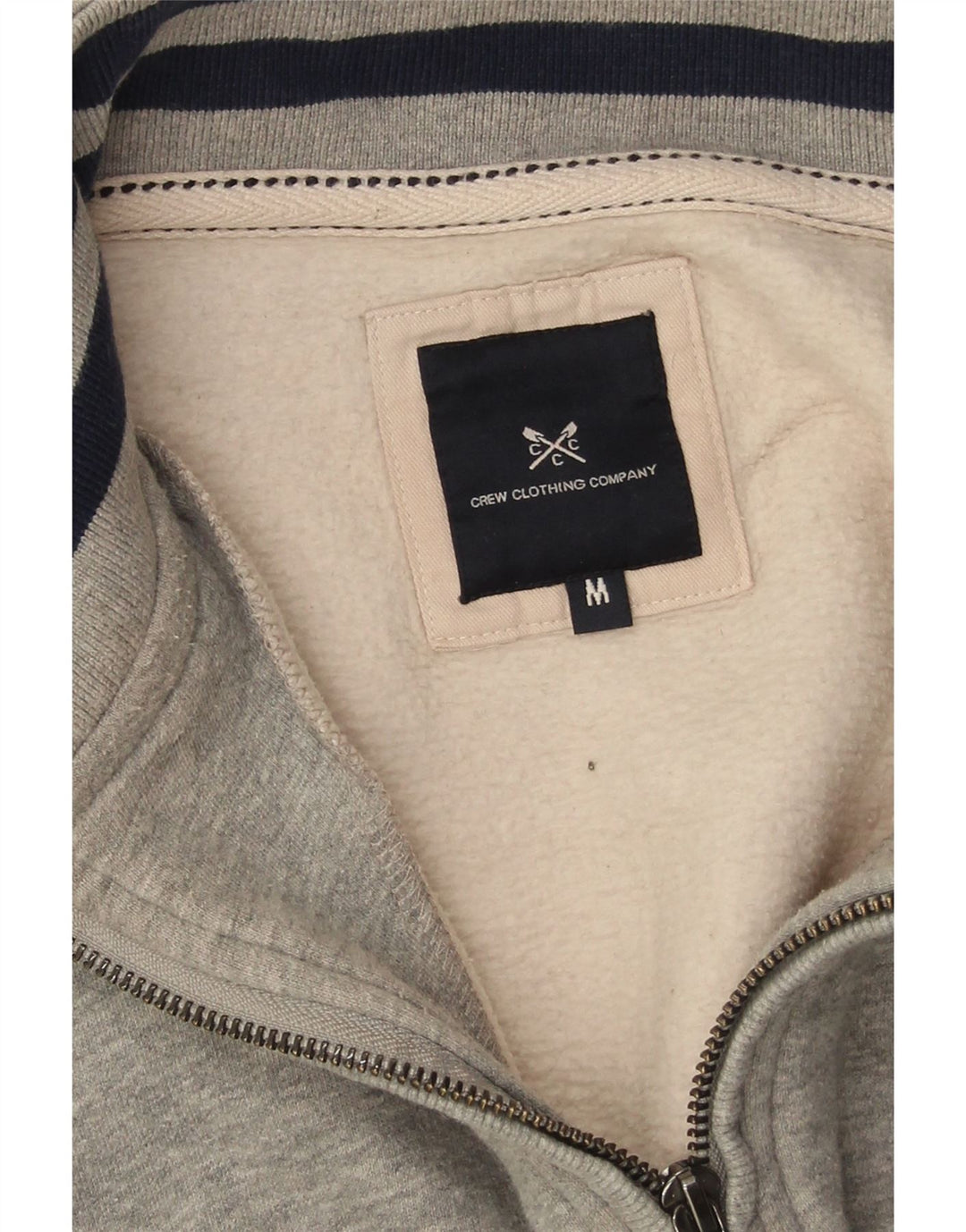 Ανδρικό φούτερ με φερμουάρ Crew Clothing, μεσαίο βαμβακερό γκρι