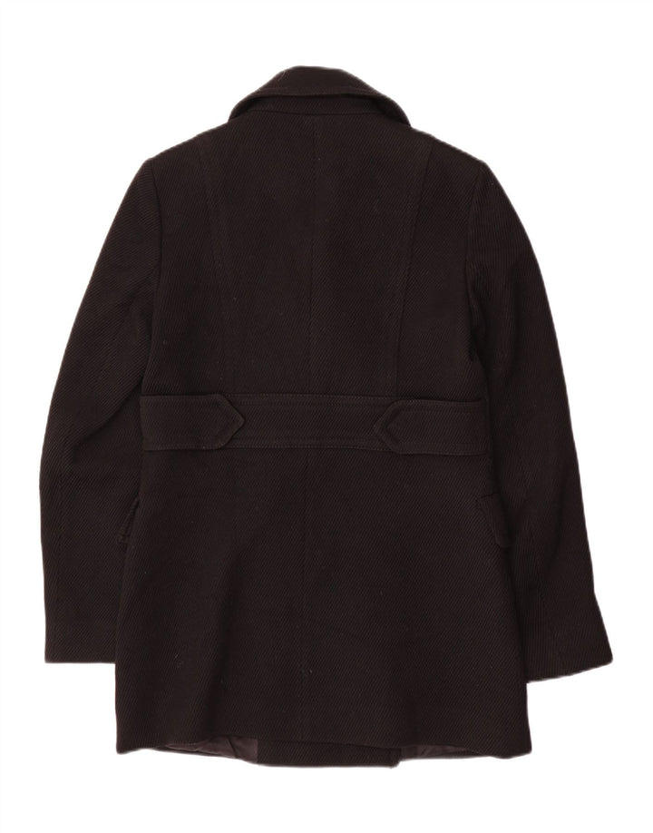 Massimo Dutti Γυναικείο Παλτό με διπλό στήθος EU 38 Small Black Wool