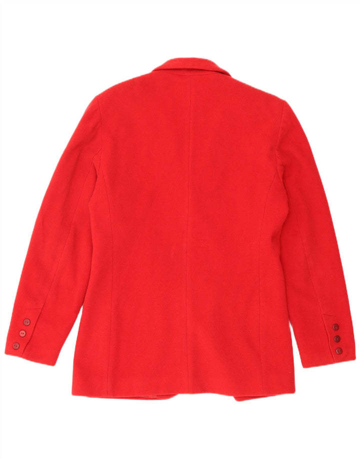 NIENHAUS Womens 3 Button Blazer Jacket UK 10 Small Red Wool