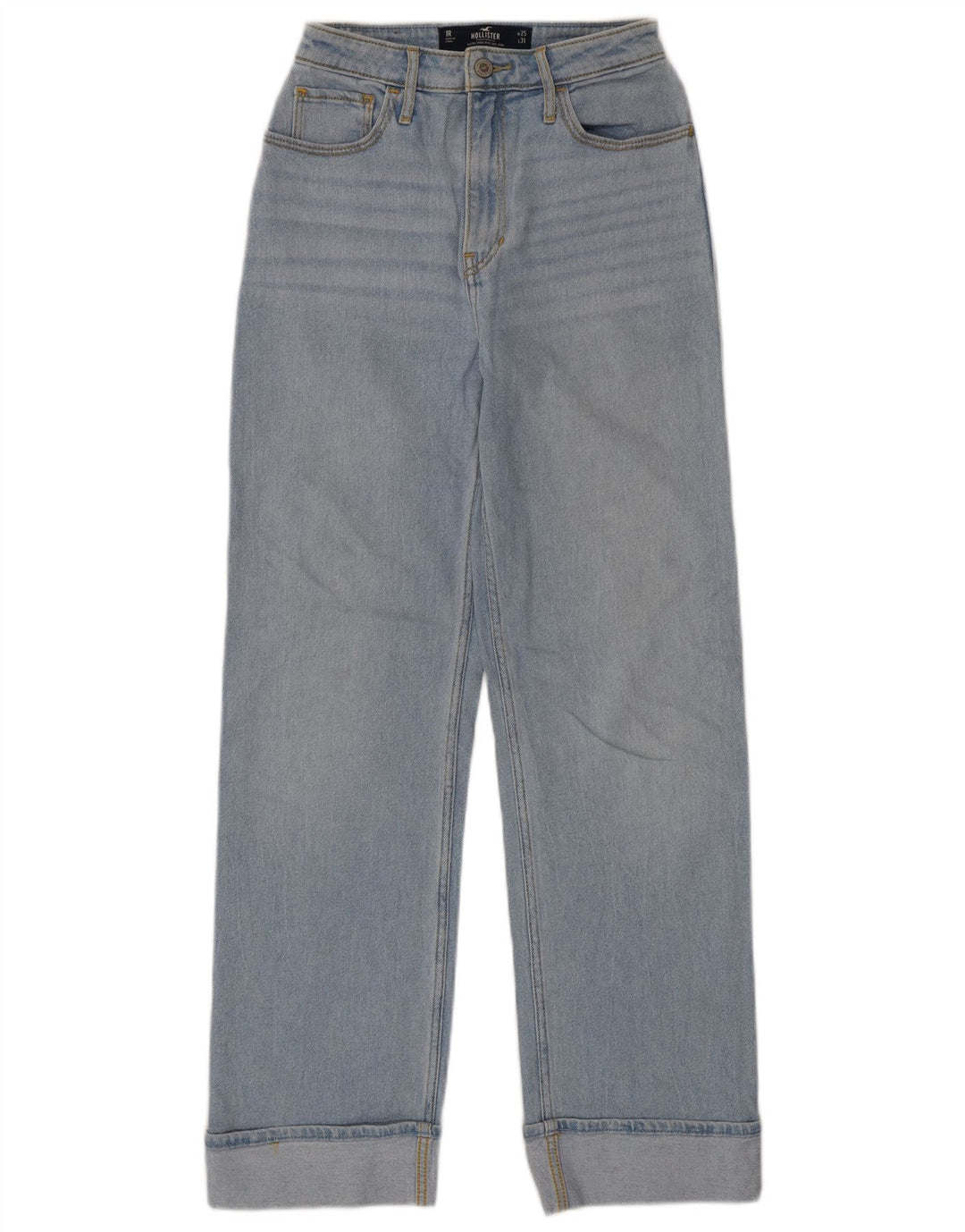 Γυναικείο ψηλό ίσιο τζιν HOLLISTER W25 L31 Μπλε βαμβακερό