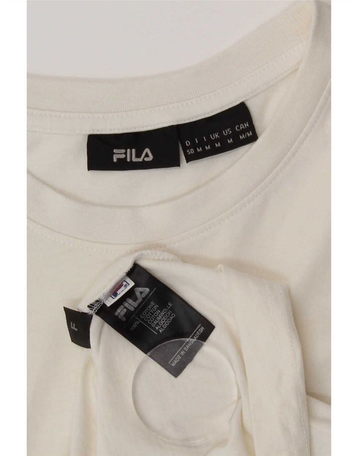 Ανδρικό γραφικό T-Shirt Fila Top Μεσαίο λευκό βαμβακερό