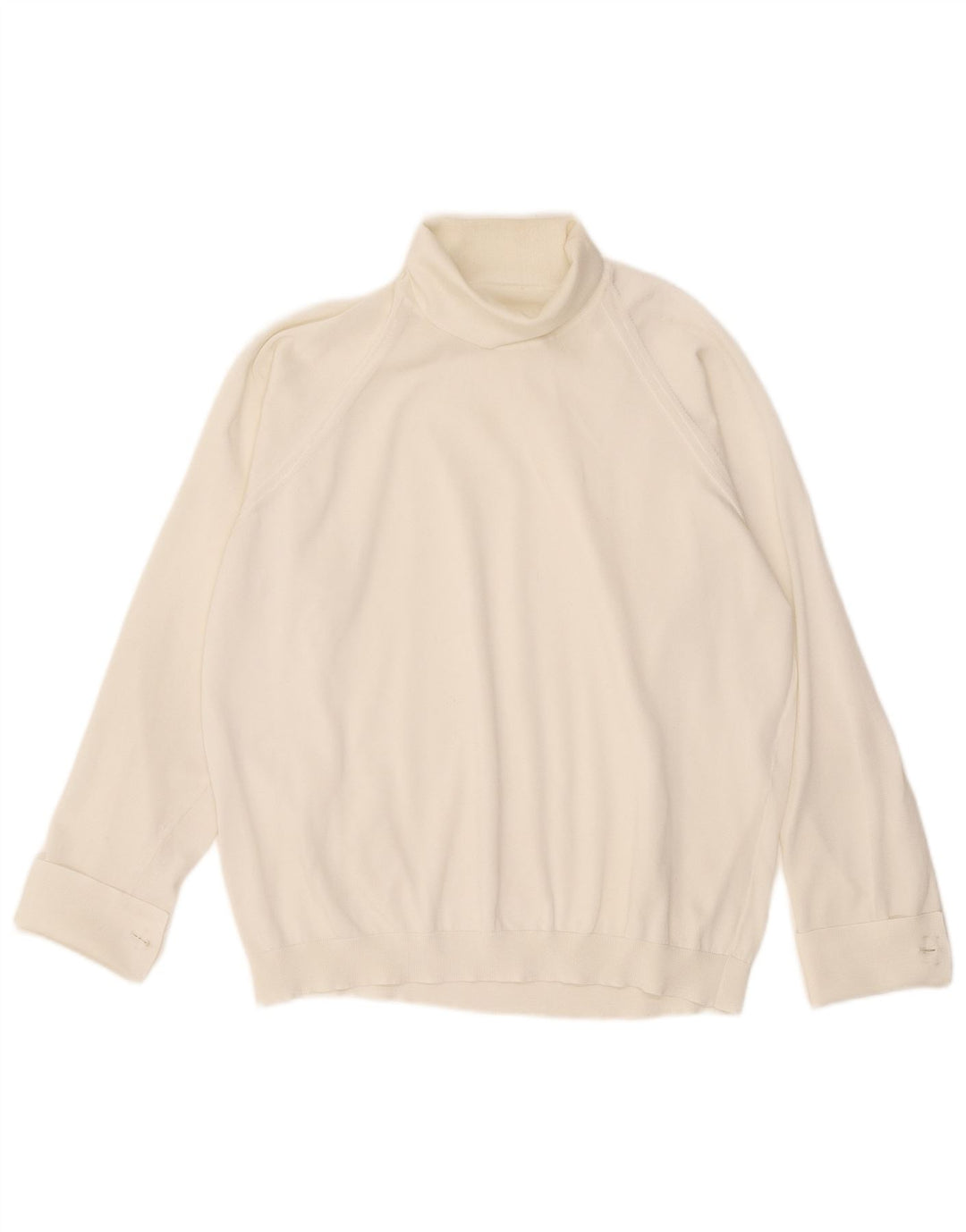 Vintage γυναικεία υπερμεγέθη μακρυμάνικη μπλούζα UK 16 Large White