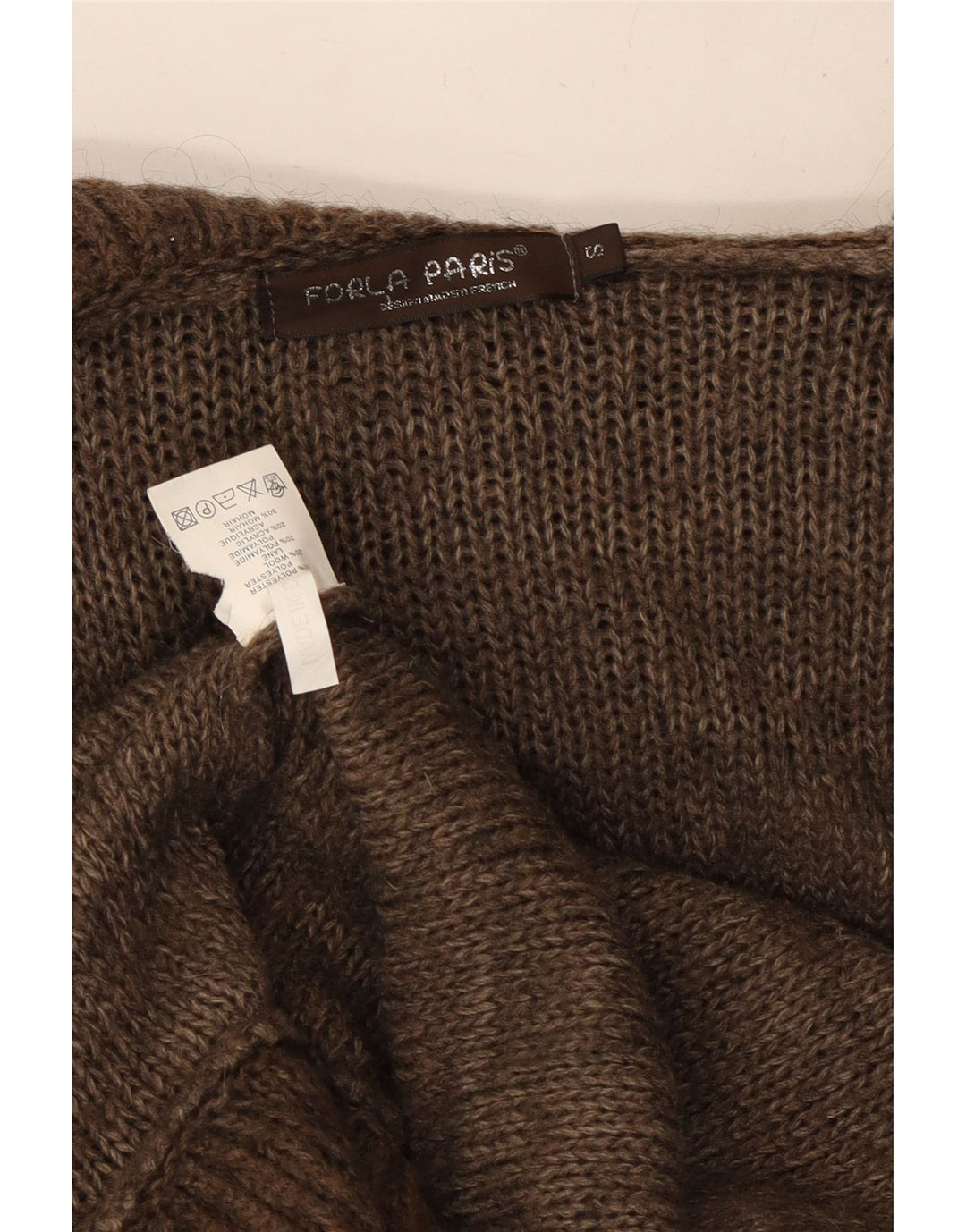 Forla Γυναικείο Ζακέτα με βολάν Παρίσι μπροστά UK 10 Small Brown