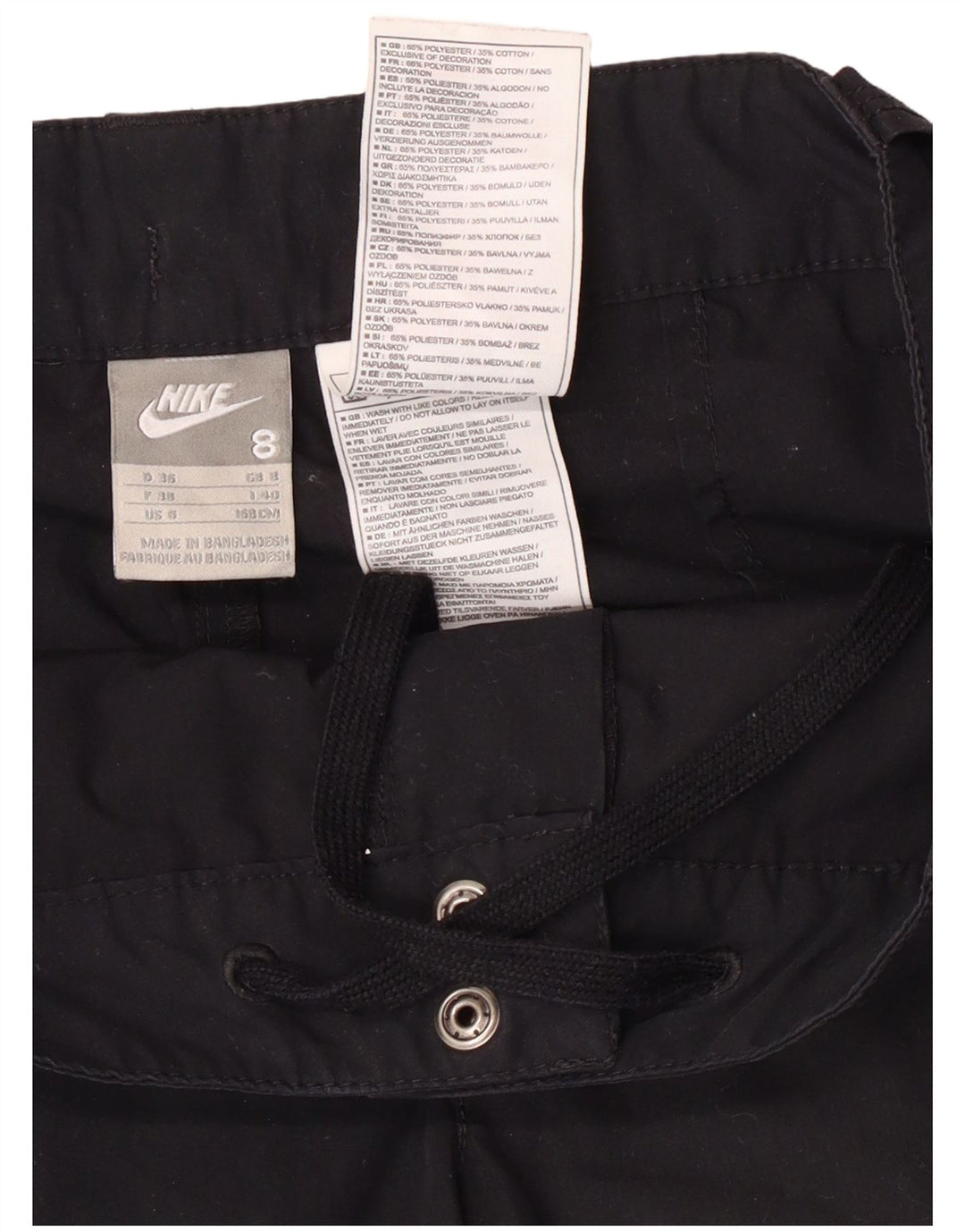 Nike γυναικείο ίσιο παντελόνι Cargo UK 8 Small W28 L26 μαύρο πολυεστέρα