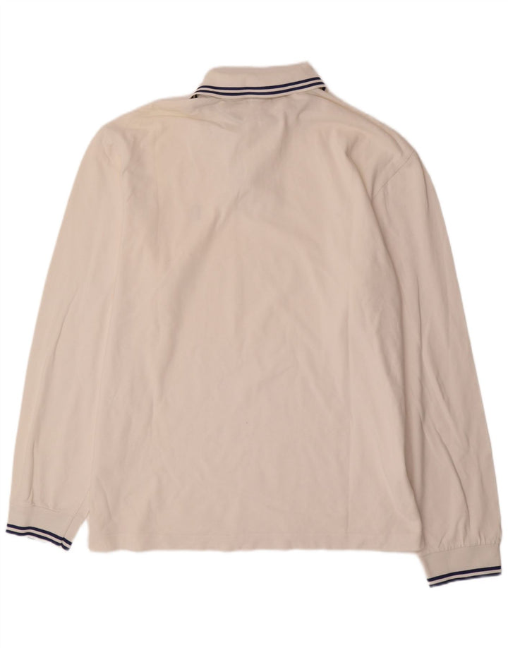 MARINA YACHTING Ανδρικό μακρυμάνικο μπλουζάκι πόλο 3XL Λευκό βαμβακερό