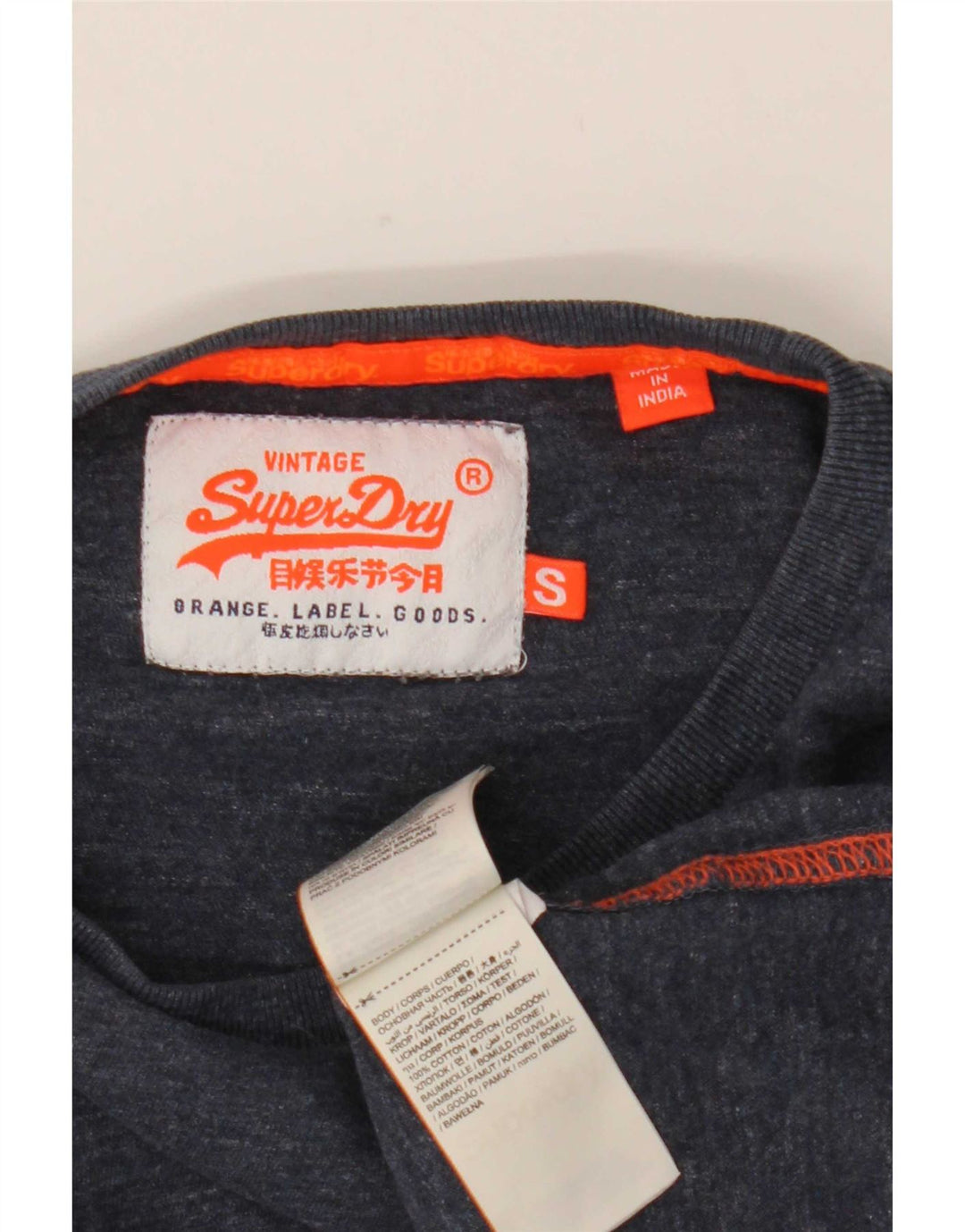 Ανδρικό μπλουζάκι Superdry, μακρυμάνικο, βαμβακερό σε μπλε ναυτικό