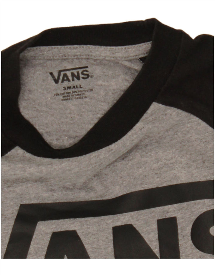 VANS Womens Top 3/4 Sleeve UK 10 Small Grey Colourblock Cotton