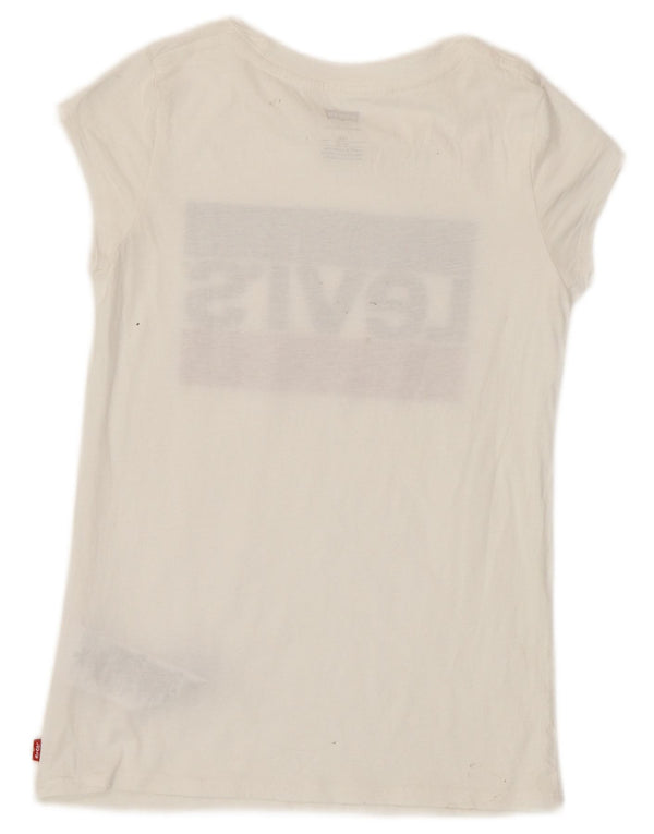 Levi's Girls Graphic T-Shirt Top 11-12 ετών Λευκό βαμβακερό