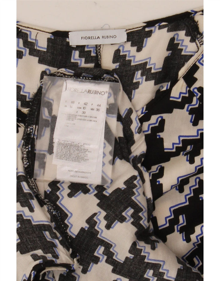 Γυναικεία μπλούζα Fiorella Rubino Top UK 14 Medium Black Houndstooth Viscose