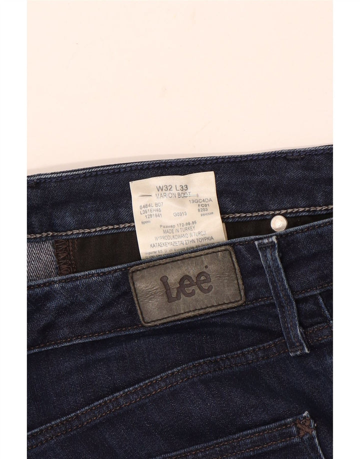 Lee Womens Marion Bootcut Jeans W32 L27 Navy Blue Cotton