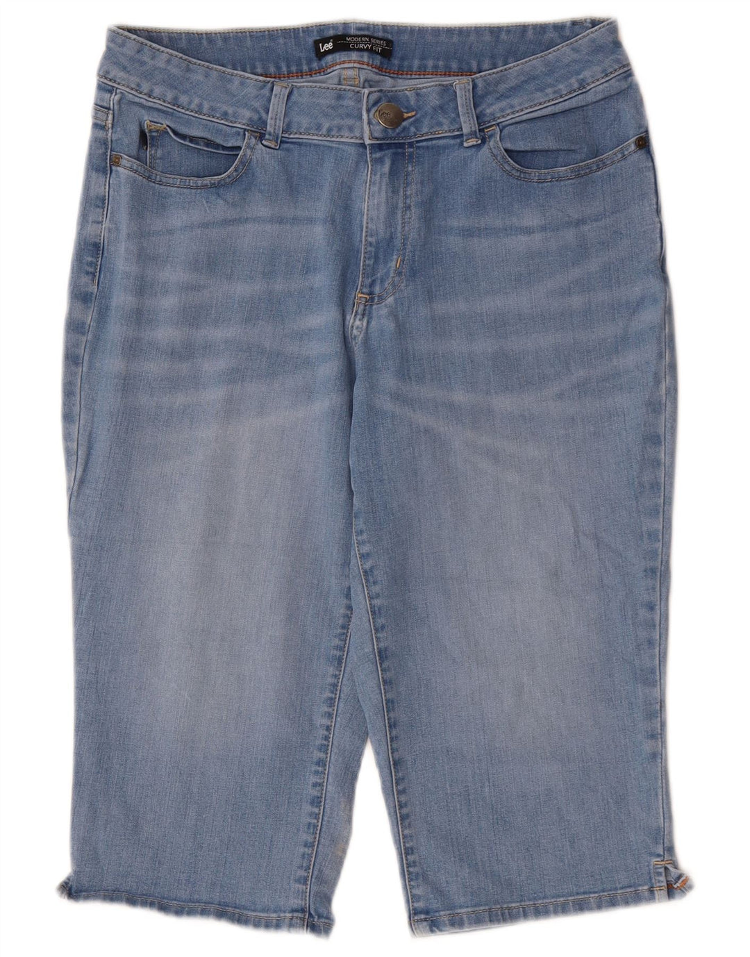 LEE Γυναικεία Μοντέρνα Σειρά Curvy Capri Jeans US 12 Large W30 L17 Blue Cotton