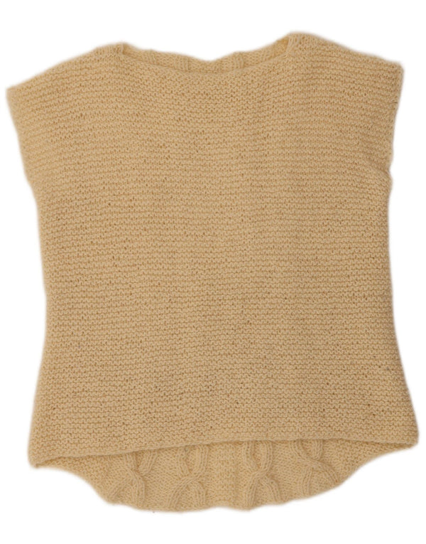 VINTAGE Γυναικείο Γιλέκο Tank Top UK 12 Medium Beige