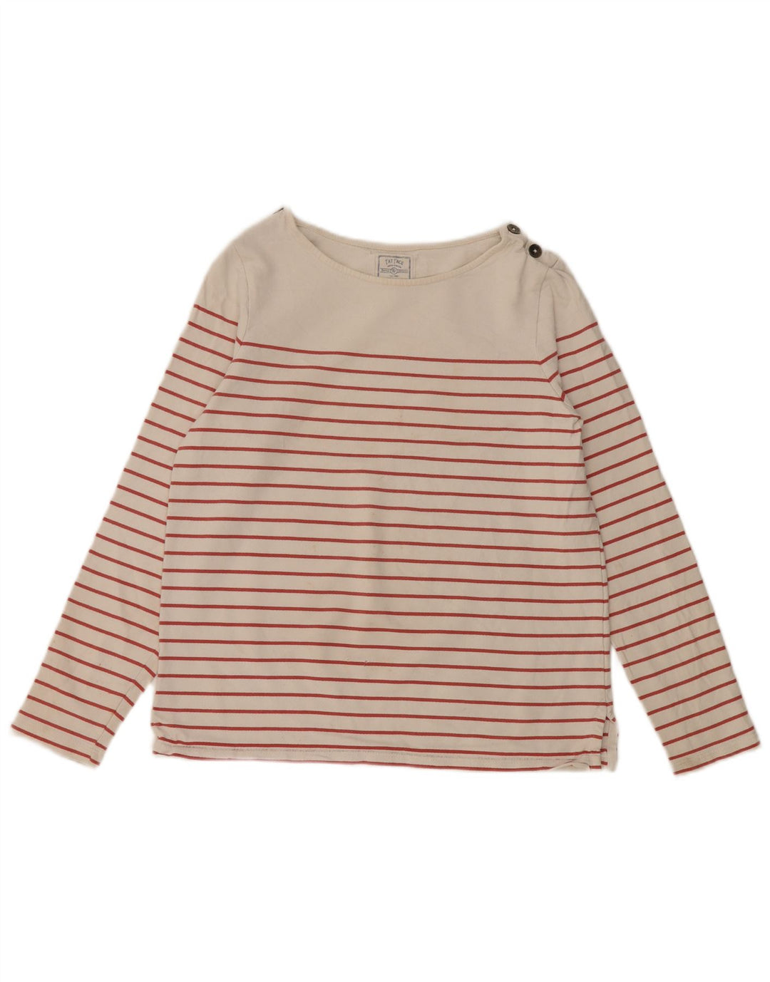 FAT FACE Γυναικείο τοπ μακρυμάνικο UK 8 Small Off White ριγέ βαμβακερό