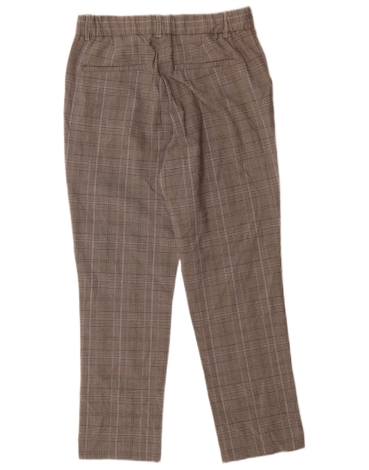 Zara Γυναικείο Crop Slim Παντελόνι Small W26 L24 Grey Houndstooth