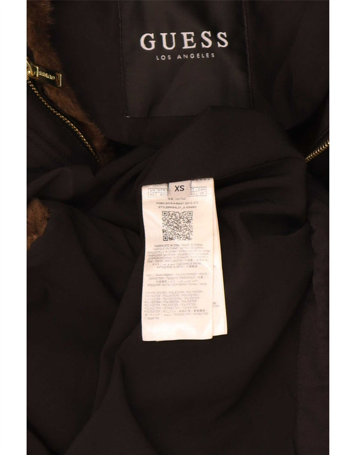 Guess Γυναικείο Μπουφάν Parka με κουκούλα UK 6 XS μαύρο πολυεστέρα