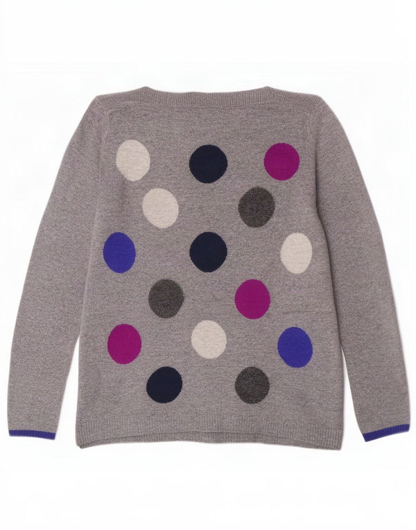 White Stuff Γυναικείο πουλόβερ με λαιμό βάρκα UK 10 Small Grey Geometric
