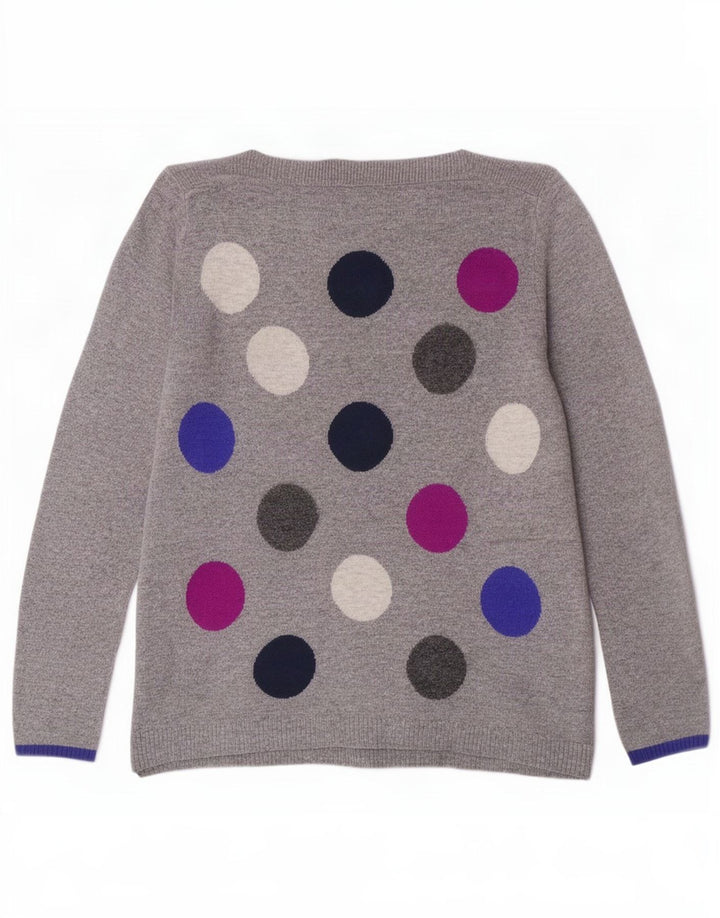 White Stuff Γυναικείο πουλόβερ με λαιμό βάρκα UK 10 Small Grey Geometric