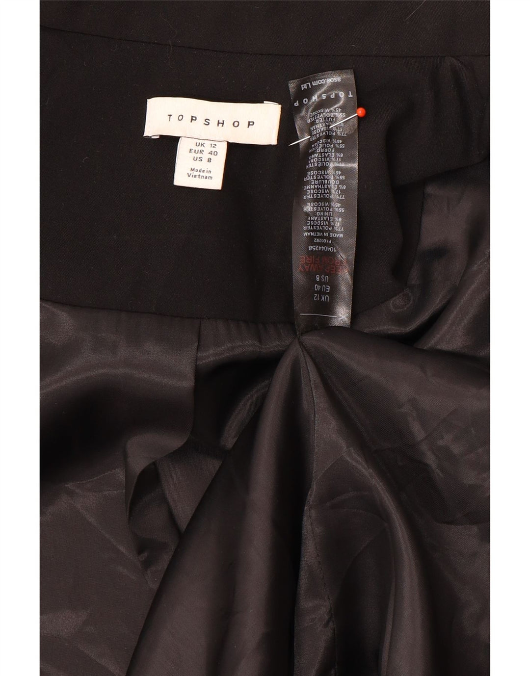 Topshop Γυναικείο Μπουφάν με 3 Κουμπιά Μπλέιζερ UK 12 Μεσαίο Μαύρο