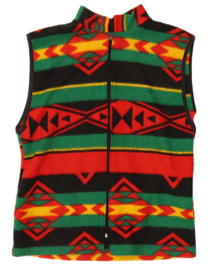 Vintage Mens Fleece Gilet UK 38 Medium Πολύχρωμο Γεωμετρικό